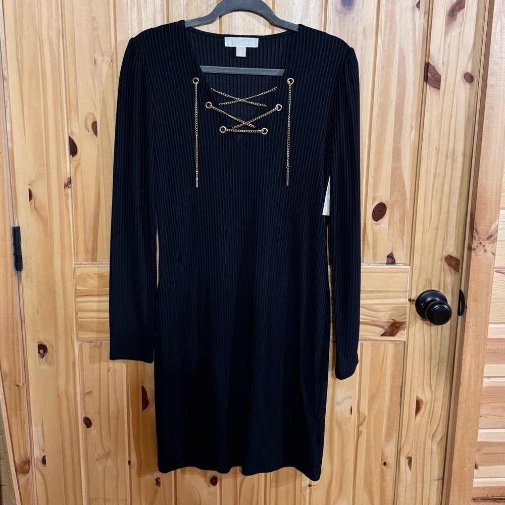 Black MICHAEL Michael Kors Dress with Chain Detail